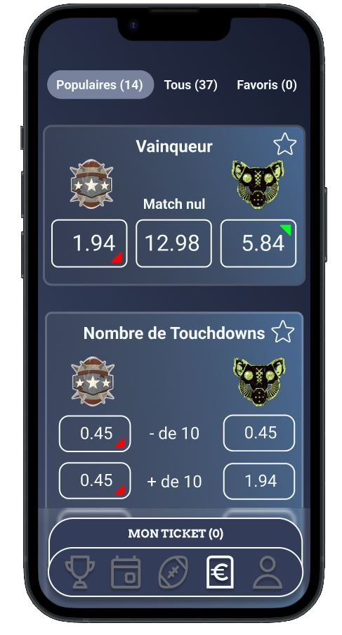 Grille des paris sportifs